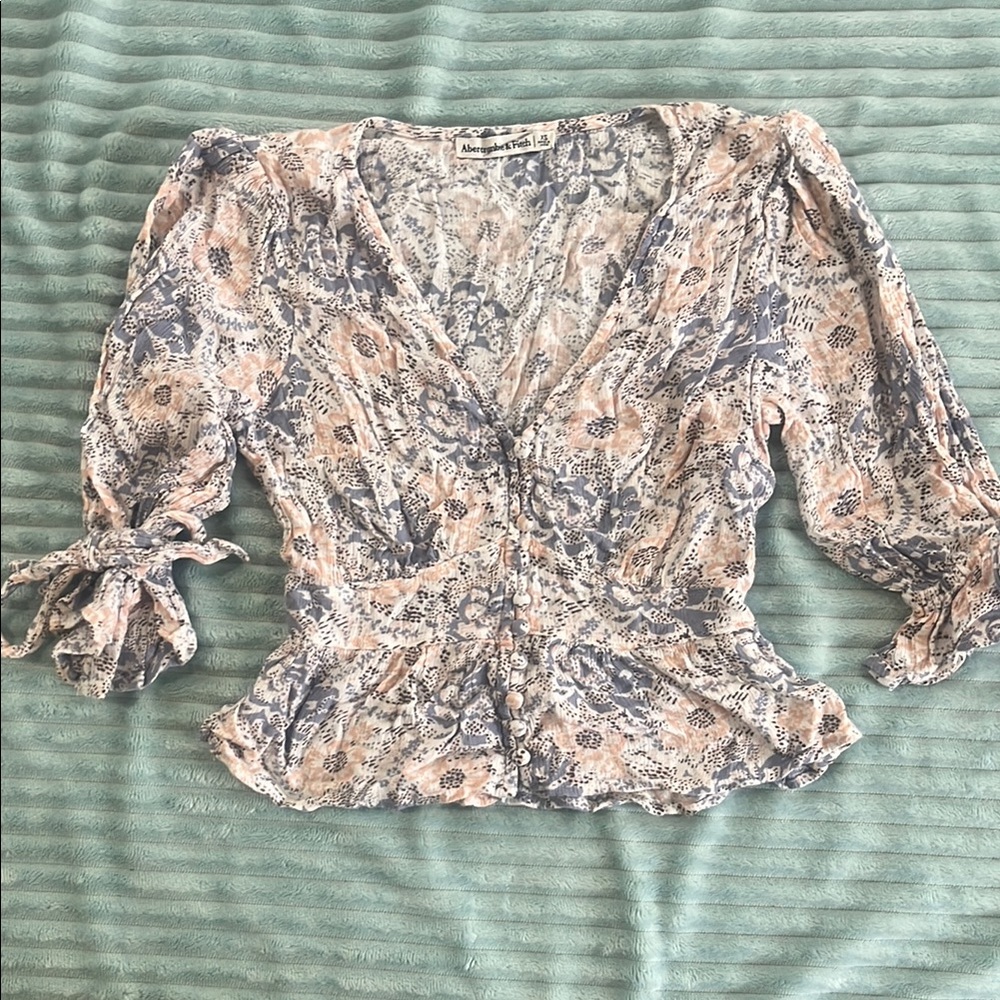 Abercrombie & Fitch Floral Blouse - Pink and Blue